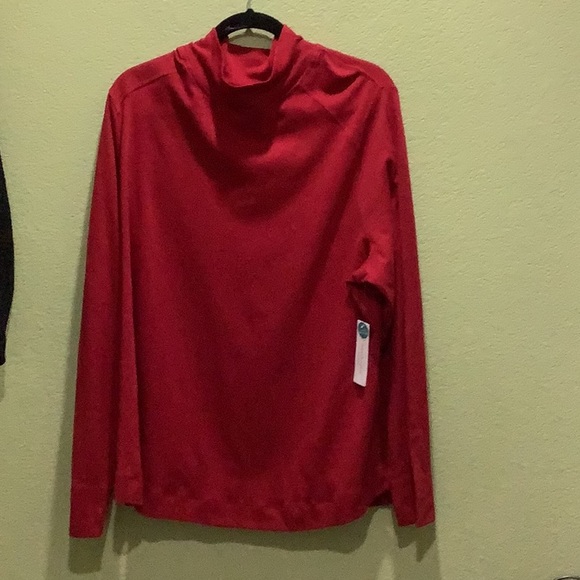 Westbound red mock neck Cotton modal jersey top pullover 3X Plus Size - Picture 2 of 5